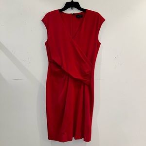 Vibrant red cinched fold dress